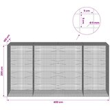  Gabion s 5 mm žicom i mrežom 5x5 cm 400x100x200 cm | shoptok.hr