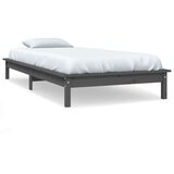  Posteljni okvir siv 90x190 cm trdna borovina 3FT, (20647564) | Shoptok.si