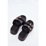 Boto Womens Wedge And Platform Slippers With Buckles Black Nitarelia | Shoptok.si