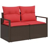 vidaXL Vrtni kauč s jastukom s pohranom 120 x 62 x 69 cm poliratan - Smeđa sa spremištem | shoptok.hr