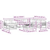  Set vanjskih sofa 9 kom. Bijela i krem | shoptok.hr