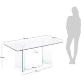 Kave Home Steklena jedilna miza 90x180 cm Burano – | Shoptok.si