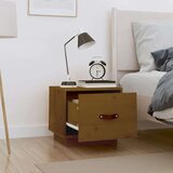 vidaXL Nočna omarica medeno rjava 40x34x35 cm trdna borovina | Shoptok.si