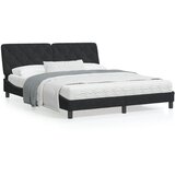 vidaXL Posteljni okvir z vzglavjem črn 160x200 cm žamet | Shoptok.si