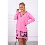 Kesi Hooded dress with print light pink Cijene