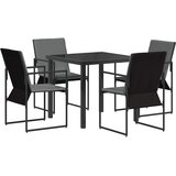  Vrtni set za objed 5 pcs Crna i antracit 80 x 80 x 73 cm | shoptok.hr