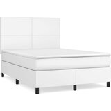  Box spring postelja z vzmetnico bel 140x190 cm umetno usnje, (20899830) | Shoptok.si