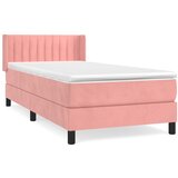 Box spring krevet s madracem ružičasti 90x190 cm baršunasti | shoptok.hr
