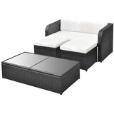 4-dijelna vrtna garnitura od poliratana s jastucima crna | shoptok.hr