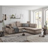 CARRYHOME KOTNA SEDEŽNA GARNITURA, mikrovelur krem barve | Shoptok.si