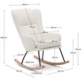 Kave Home Bijela fotelja za ljuljanje od bouclé tkanine Maustin – | shoptok.hr