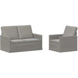  Set sofe 2 pcs Svjetlosiva Baršun - Svjetlosiva 1-Sjedalo + 2-Sjedalo (120 cm) | shoptok.hr