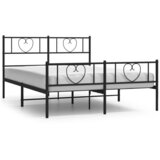 Furnova Kovinski posteljni okvir z vzglavjem in vznožjem črn 140x190 cm, (21934015) | Shoptok.si