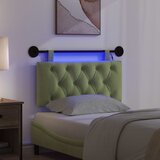  Viseće uzglavlje kreveta S LED svjetlom Svijetlo zelena Baršun | Eponuda.com