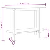  Konzolni stol bijeli 110 x 40 x 80 cm od masivne borovine | Shoptok.si