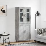 vidaXL Visoka komoda betonsko siva 69,5x34x180 cm inženirski les | Shoptok.si