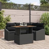 vidaXL set od 5 vrtnih sofa s jastučićima crni poli ratan Cijene