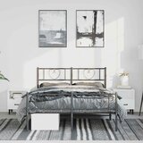  Metalni okvir kreveta uzglavlje i podnožje crni 150x200 cm | shoptok.hr