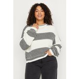 Trendyol Curve Plus Size Sweater - Ecru - Relaxed fit Cene