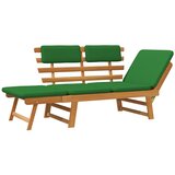  Vrtna klupa s jastucima 2-u-1 190 cm masivno bagremovo drvo | shoptok.hr