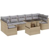  Set vrtnog namještaja od 8 dijelova s jastučićima bež poli ratan 2-sjedalna sofa za vrt s jastučićima bež poli ratan | shoptok.hr