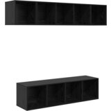 vidaXL Set TV komoda s pohranom 4 pcs Crni hrast 37 x 37 x 142.5 cm | shoptok.hr