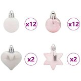 vidaXL Set božičnih okraskov 40 pcs Bela in roza | Shoptok.si