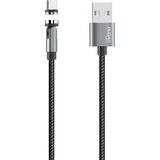 Dudao magnetni USB kabel + komplet vtičev Lightning / USB Type C / Micro USB 3 A 1 m siv | Shoptok.si