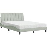  Krevet s madracem Hanko svjetlosivi 140x200 cm baršunasti | shoptok.hr