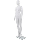  Ženska lutka za izlog sa staklenim postoljem bijela sjajna 175 cm | shoptok.hr