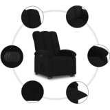  Električni naslonjač na podizanje od tkanine crni | shoptok.hr