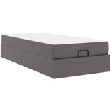 vidaXL Posteljni okvir z vzmetnico z vzmetnico 2 pcs Siva PVC, (5000127308) | Shoptok.si