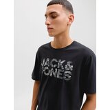 Jack & Jones Majica 'JJEJEFF' temno siva / črna / bela | Shoptok.si