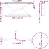  Noge za klub stolić 2 kom. Prirodni čelik 70 x (30-31,3) cm Čelik | shoptok.hr