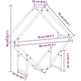 vidaXL stojalo za drva z lesenim vrhom olivno zelene 80x25x80 cm | Shoptok.si