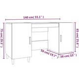  Radni stol bijeli 140 x 50 x 75 cm od konstruiranog drva | shoptok.hr