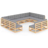  11-dijelna vrtna garnitura od masivne borovine s jastucima | shoptok.hr