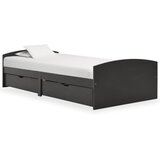 vidaXL Posteljni okvir z 2 predaloma siva trdna borovina 90x200 cm | Shoptok.si