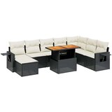  9-dijelni set vrtnih sofa s jastucima crni od poliratana | shoptok.hr