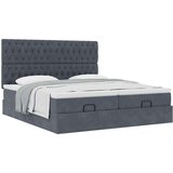 vidaXL Otomanski posteljni okvir z vzmetnicami siv 200x200cm žamet | Shoptok.si