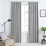  Zavjese za zamračivanje s kukama 2 kom sive 140 x 175 cm | Shoptok.si