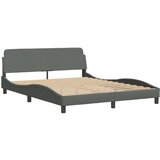  Okvir kreveta s LED svjetlima tamnosivi 160 x 200 cm od tkanine | shoptok.hr
