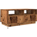 vidaXL Klubska mizica z LED lučkami starinski les 90x49x40 cm | Shoptok.si