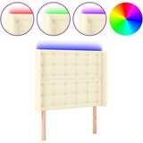  LED posteljno vzglavje krem 83x16x118/128 cm umetno usnje, (20935968) | Shoptok.si