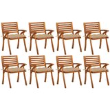 The Living Store Vrtni stoli z blazinami 8 kosov trden akacijev les - Vrtni Stol, (21477768) | Shoptok.si