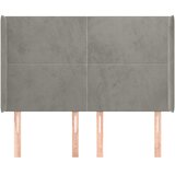  Uzglavlje s ušima svjetlosivo 147x16x118/128 cm baršunasto | shoptok.hr