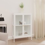 vidaXL komoda bijela 75 x 35 x 105 cm od čelika i stakla Cijene