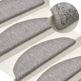 Prostirke za stepenice 15 kom 56x17x3 cm svijetlo sive poluokrugle | shoptok.hr