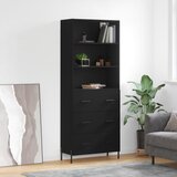 vidaXL Visoka komoda crni 69 5x34x180 cm konstruirano drvo Cijene