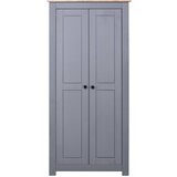 Furnova Garderobna omara siva 80x50x171,5 cm trdna borovina Panama, (21930145) | Shoptok.si